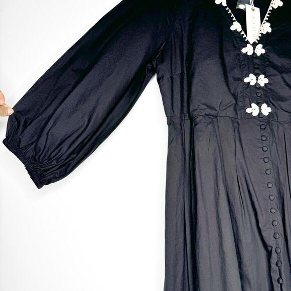 Marea Solana Mini Dress in Black Seashell Cotton Size XL - Picture 8 of 13